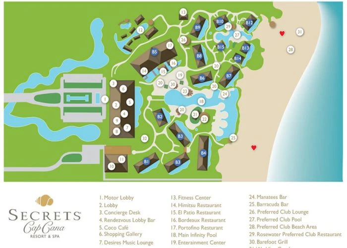 Mapa Secrets Cap Cana Resort & Spa